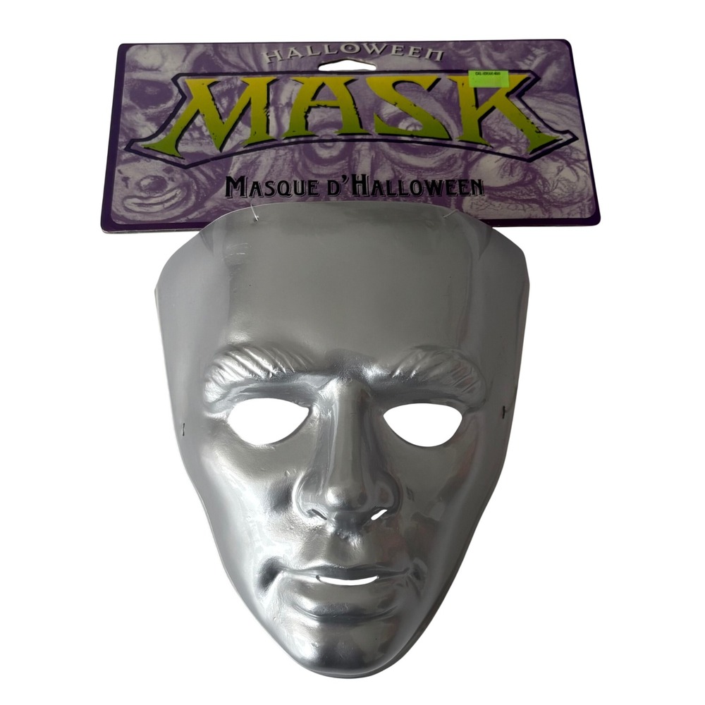 Vintage 1999 Paper Magic Group Silver Metallic Mask Halloween Masquerade 656570
